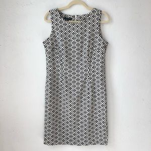 Mario Serrani Italy printed blk white dress sz md